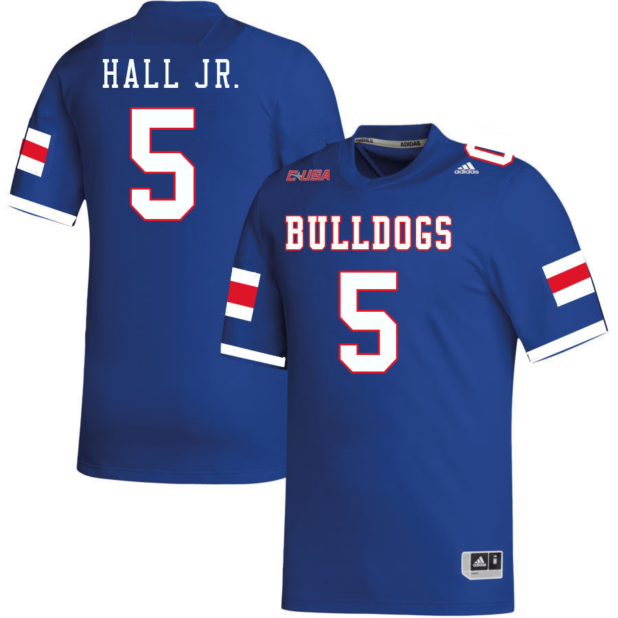 Men-Youth #5 Deshon Hall Jr. Louisiana Tech Bulldogs 2023 College Football Jerseys Stitched-Blue